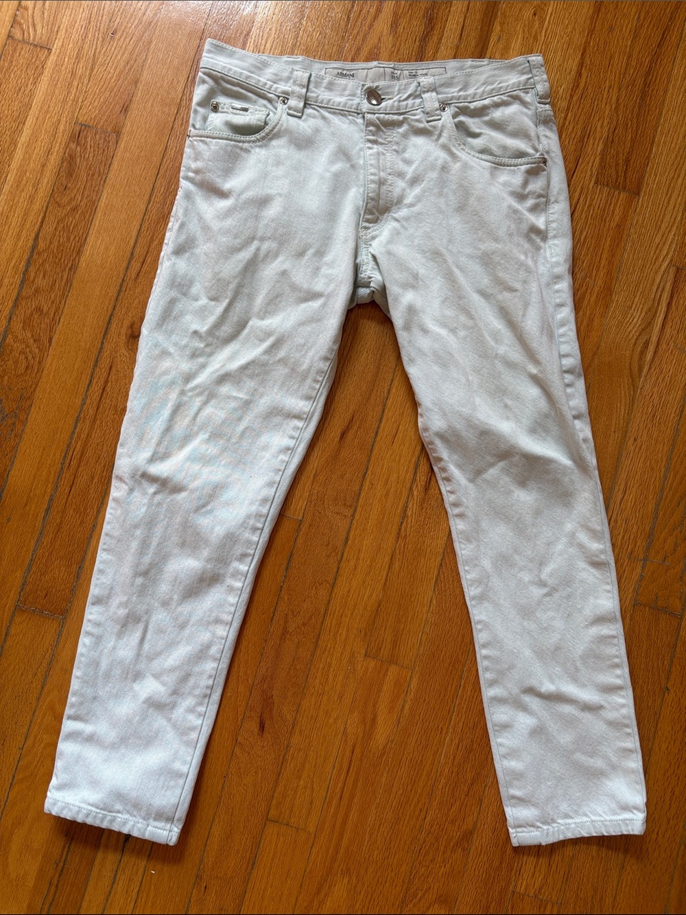 Armani Collezioni Slim Straight Jeans in White